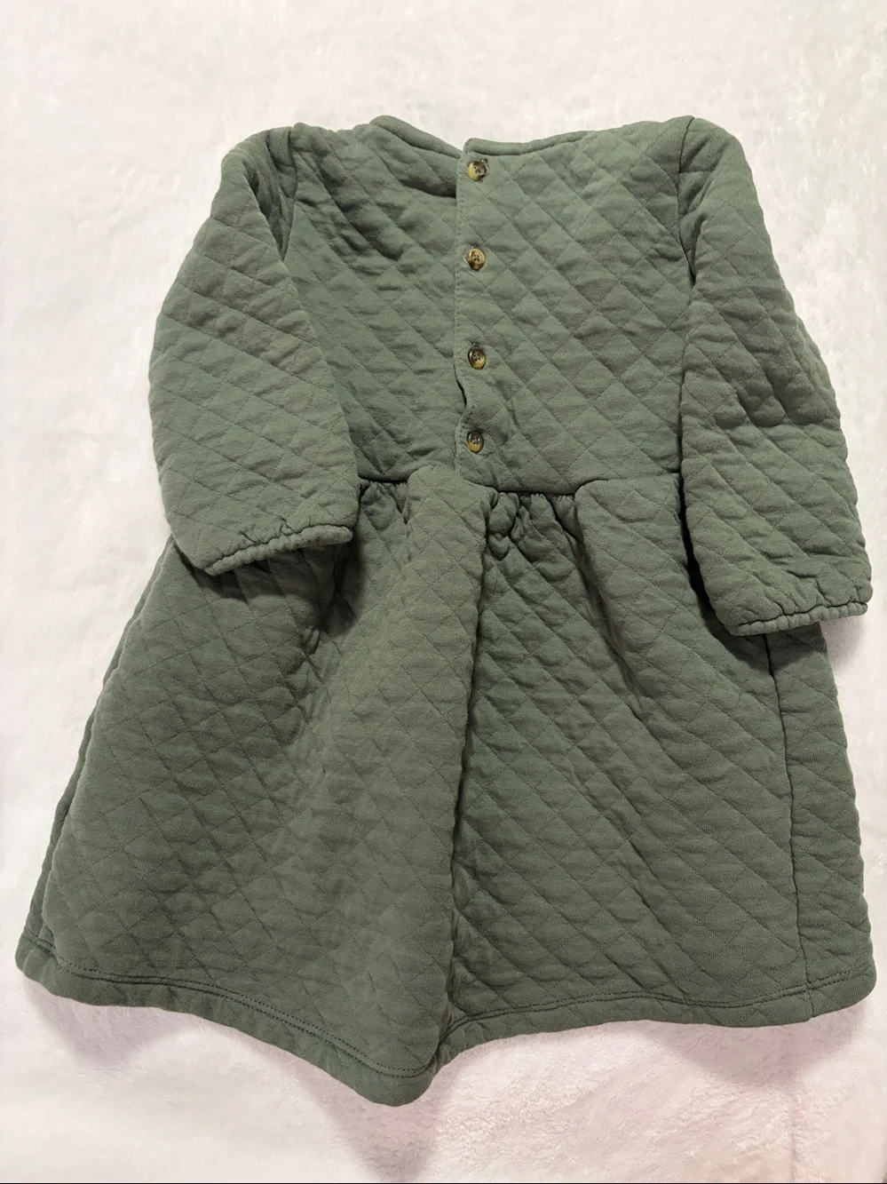 Kids green dress with matching diaper cover